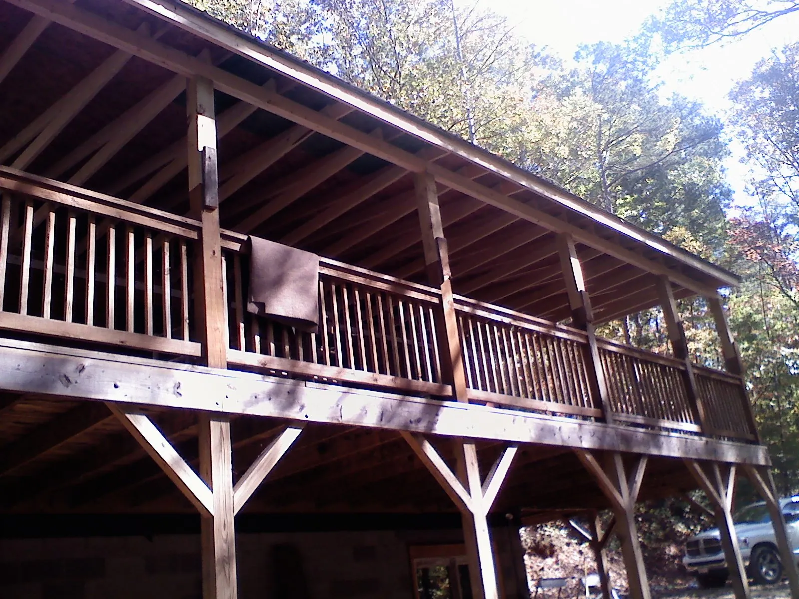 Timber framing under a new elevated porch and deck — Roof Leak Repair in Mountain Home Afb by Roofing Brothers